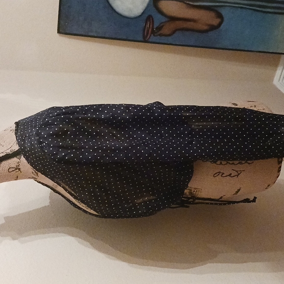 Polka Dot Tie Front Top - Picture 9 of 11